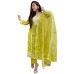 GoSriKi Women's Rayon Blend Straight Embroidered Kurta with Pant & Dupatta