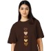TQH Women's Casual Printed Round Neck, Oversized Longline Drop Shoulder Boho Style T-Shirt